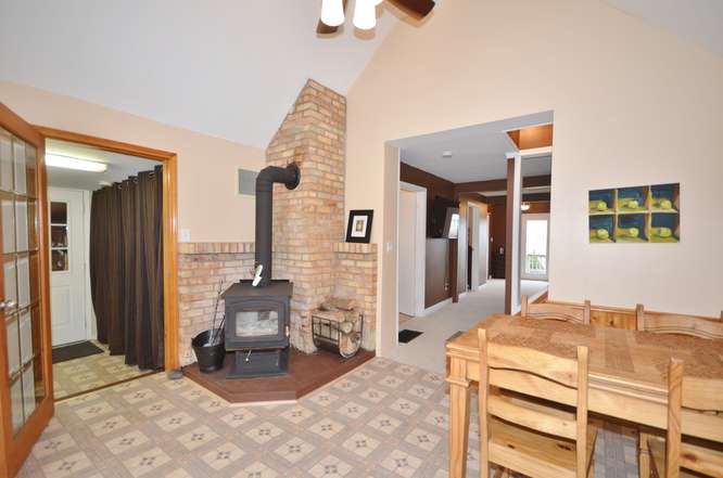 Cozy Woodstove in Kitchen